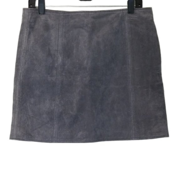 BLANKNYC Gray Suede Leather Lined Miniskirt - Picture 2 of 6